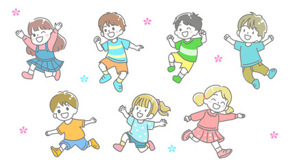 幼稚園や学校に使える元気な子どものイラスト
