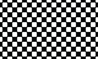 Fototapeta premium Checkered pattern with rounded squares. Black and white, Modern playful geometric design with uniform spacing. Suitable for abstract backgrounds, textiles, and modern designs. vector illustration