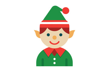 Christmas elf icon vector illustration.
