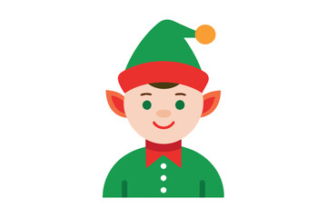 Christmas elf icon vector illustration.
