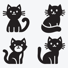 Fototapeta premium Cat Silhouette Bundle Clip Art Vector Illustration for Animal Lovers