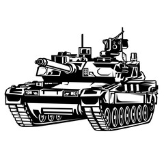 War Tank | Army Tank | Military Vehicle | Combat Vehicle | Armored Tank | Tank Cannon | Soldier Vehicle | Battle Tank | Original Illustration | Vector and Clipart | Cutfile and Stencil