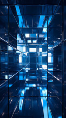 Obraz premium Three-dimensional blue data space world
