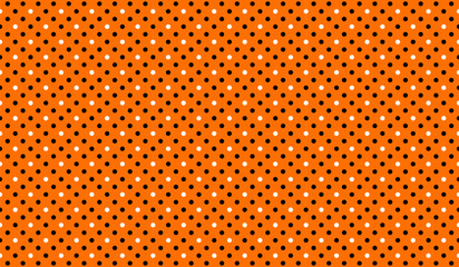 Simple Halloween pattern horizontal background. Vector black, white and orange dotted background. Geometric Halloween texture for decor, fabric, design, wrapping, wallpaper.