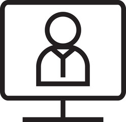 Video Conference Line Icon
