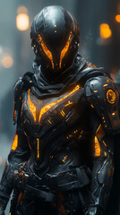 Naklejka premium Cybernetic Fantasy Character