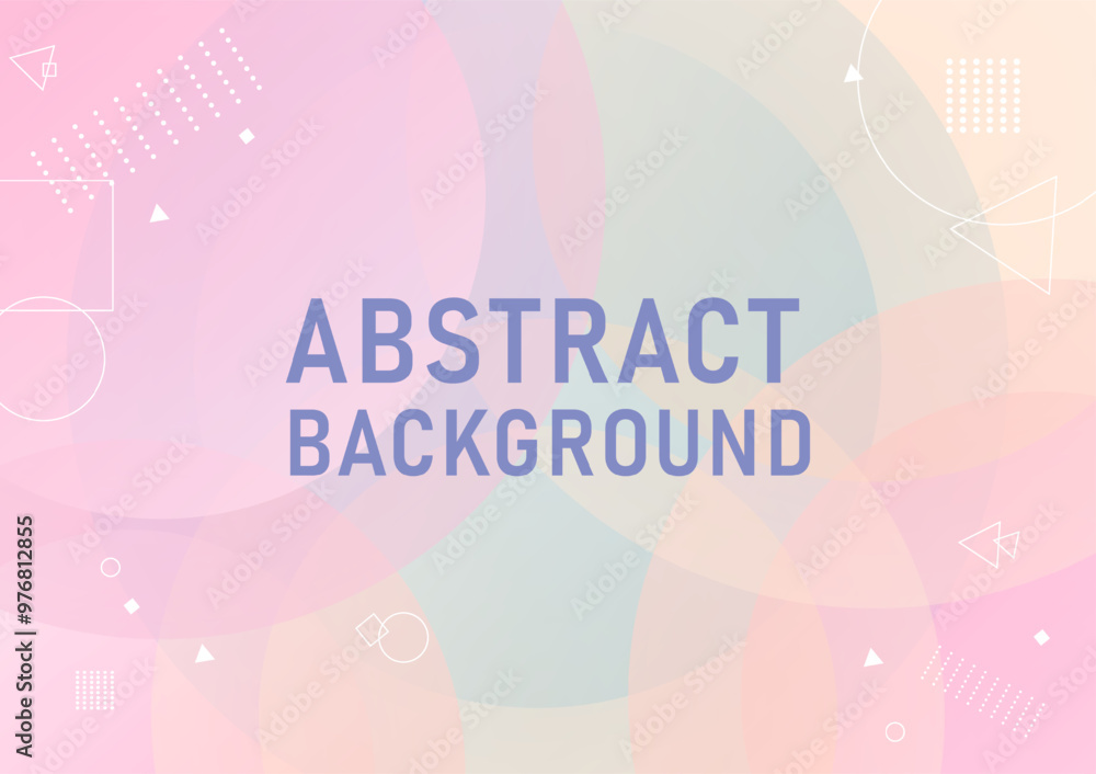 Poster geometric shapes abstract background multi-colored psatellite gradient circles overlapped with white