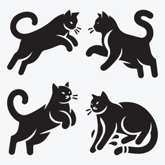 Fototapeta premium Cat Silhouette Bundle Clip Art Vector Illustration for Animal Lovers