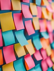 Colorful Post-It Notes Wall