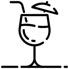 cocktail outline vector icon