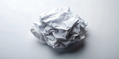 Fototapeta premium Crumpled white paper representing creativity and innovation, white, crumpled paper, textured, abstract, background, creativity