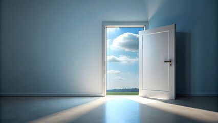 Open space with open door, space, room, interior, architecture, modern, minimalistic, empty, entrance, bright, clean