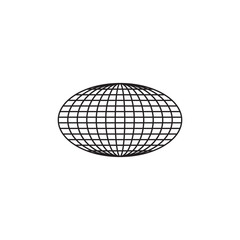 Wide globe vector icon logo.