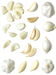 Garlic Cloves on White