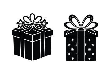 Set of Colorful Gift Boxes with Decorative Bows flat Design Vector Icons