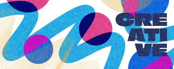 Creative Cover or Banner Design Template with Colorful and Minimal Style for Identity, Branding, Advertising or Promotion. Abstract Layout Design with Texture Effect