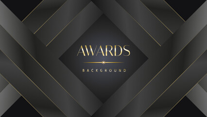 Modern dark black and golden slant lines luxury background. Premium award background. Modern abstract design template.