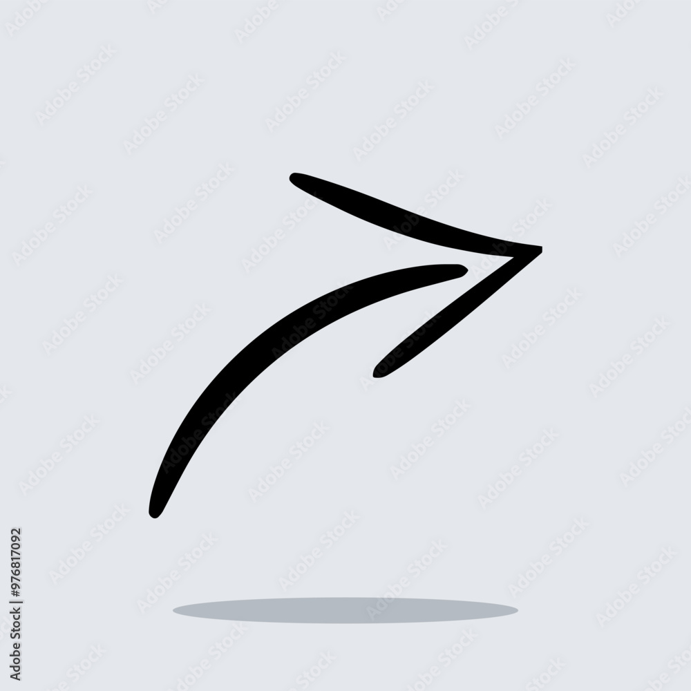 Poster curved arrow icon vector. arrow pointer icon sign symbol vector. arrow right vector icon illustratio