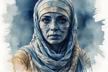 Obraz premium Mummy in watercolor style