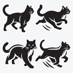 Cat Silhouette Bundle Clip Art Vector Illustration for Animal Lovers