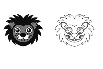 lion muscat head icon mascot design silhouette vector 
