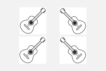 Letter I with Guitar logo design. Music company with I letter guitar logo design template for brand 