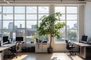 Modern Office Space with City View