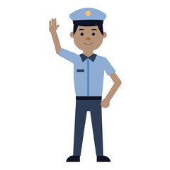 traffic police right hand is raised