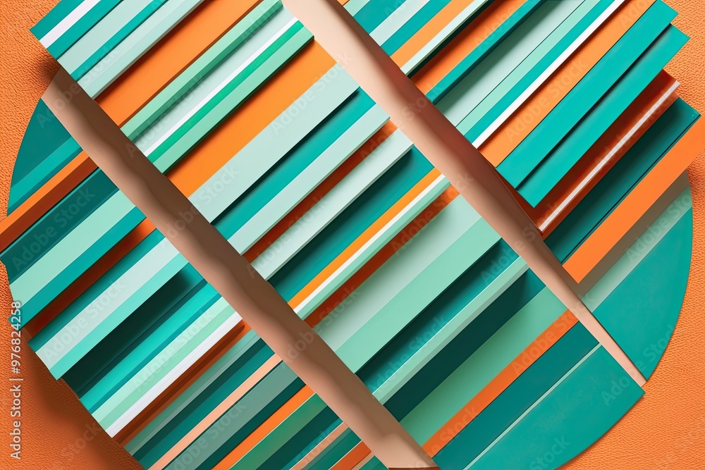 Poster mint teal orange color palette with gradient background and textured design