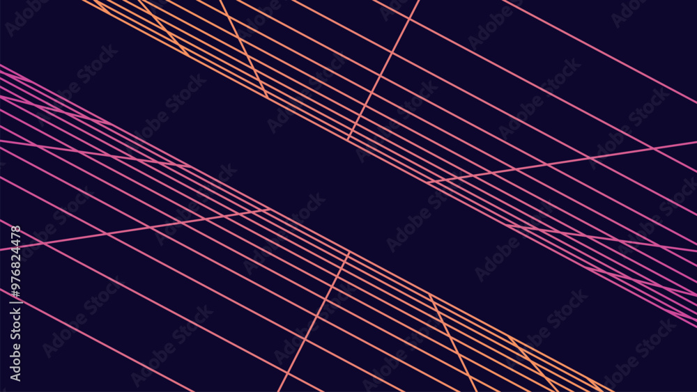 Poster vector gradient double perspective grid on dark background. digital weave wires in cyberspace. netwo