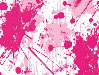 Abstract pink paint splatter design with varied textures and patterns.