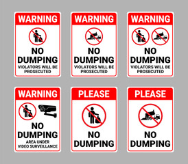 No Dumping Signs