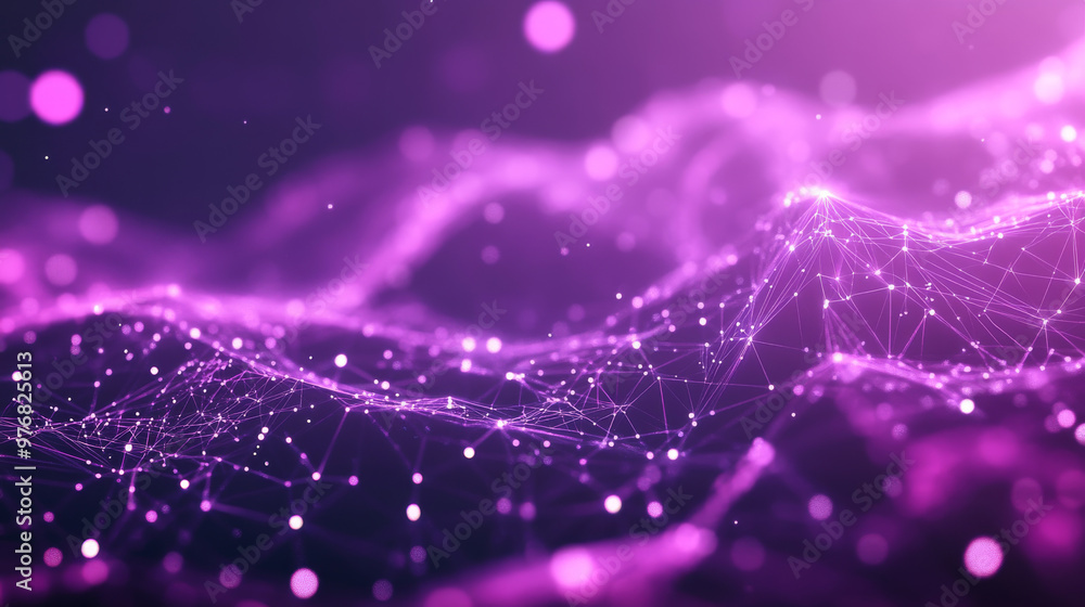 Poster abstract blue polygon tech network with connect technology background. abstract dots and lines textu
