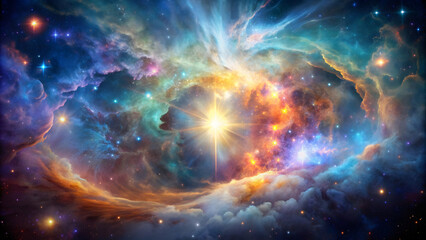 Obraz premium Abstract space nebula artwork with cosmic energy, cosmic, energy, abstract, space, nebula, artwork, galaxy, universe