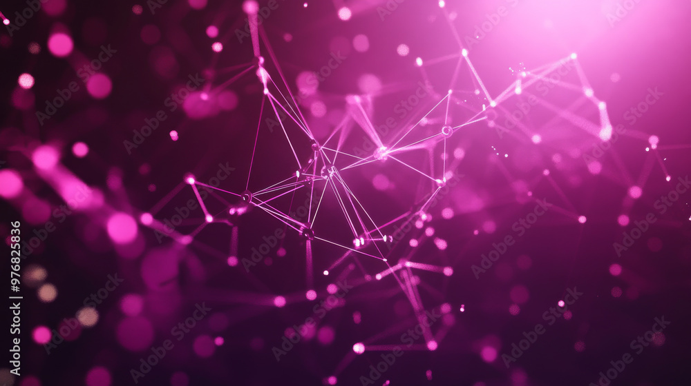 Poster abstract blue polygon tech network with connect technology background. abstract dots and lines textu