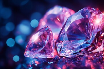 Shimmering Elegance - Luxurious Gemstone Abstract Illustration with Copy Space for Text