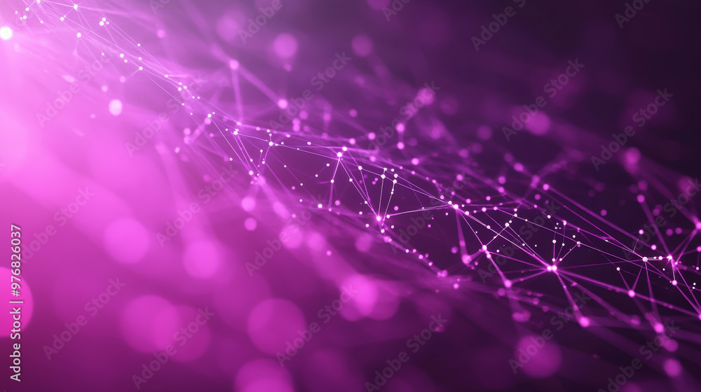 Poster abstract blue polygon tech network with connect technology background. abstract dots and lines textu