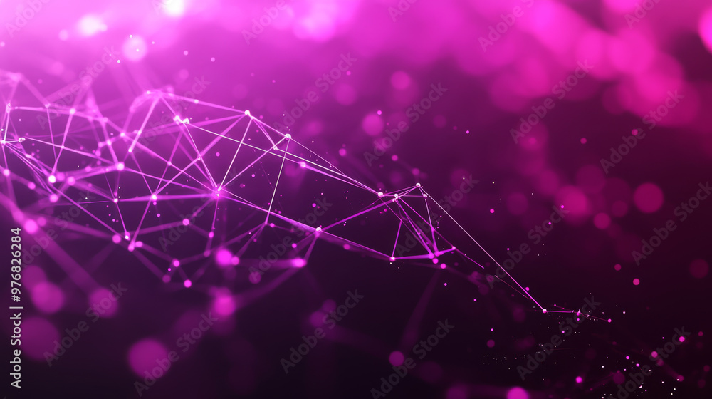 Poster abstract blue polygon tech network with connect technology background. abstract dots and lines textu