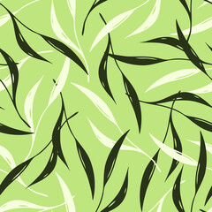 Vector floral green seamless pattern