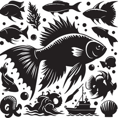 seamless pattern with fishes
