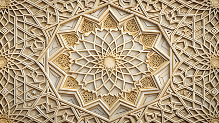 Obraz premium Ornate architectural pattern featuring intricate geometric details, architecture, design, symmetry, decorative