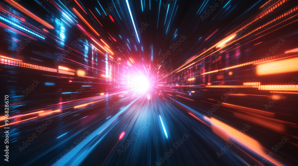 Poster abstract technology background concept featuring high-speed elements.