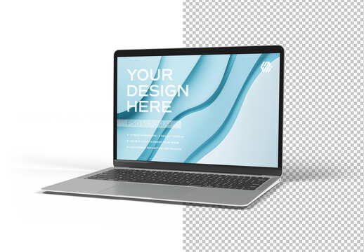 Laptop Computer Mockup Isolated On White