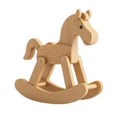 Wooden rocking horse toy for children, classic design, handmade