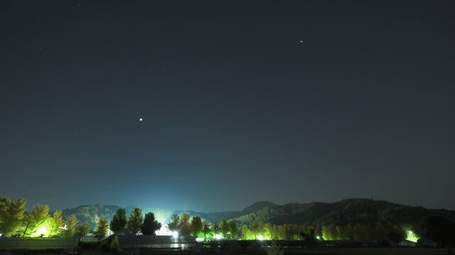 皆既月食の夜空