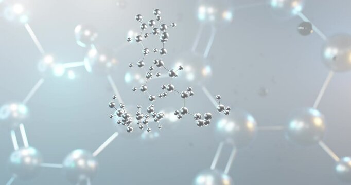 Deferoxamine rotating 3d molecule, molecular structure of heavy metal antagonists, seamless video