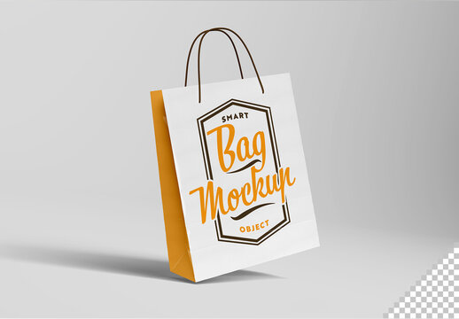 Isolated Shopping Bag Mockup On White