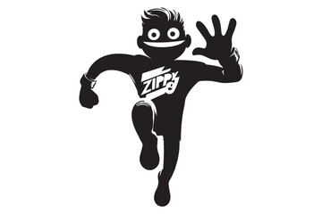 black dragon on white background silhoutte vector and illustration