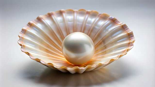 Close up realistic image of a finest quality beautiful natural open pearl shell , pearl, shell, close up, realistic, natural