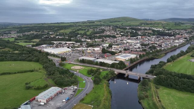 Aerial view of Strabane in Northern Ireland
